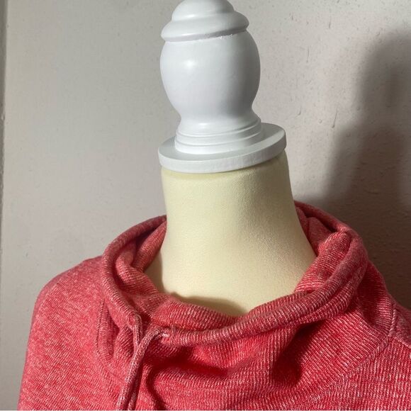 T By Talbots Heathered Red Funnel Neck Pullover Sweatshirt Women's Size Mp - Picture 11 of 13